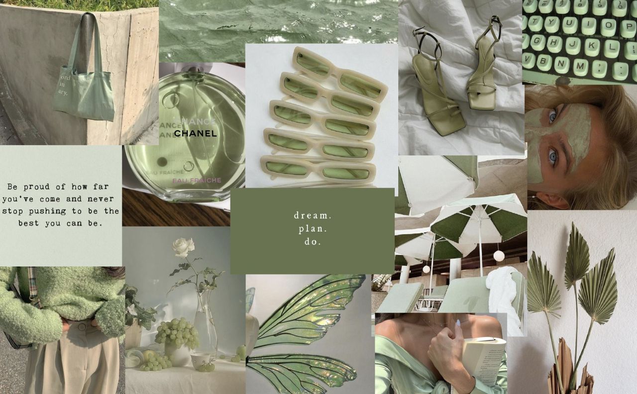 SAGE GREEN ASTHETIC COLLAGE 